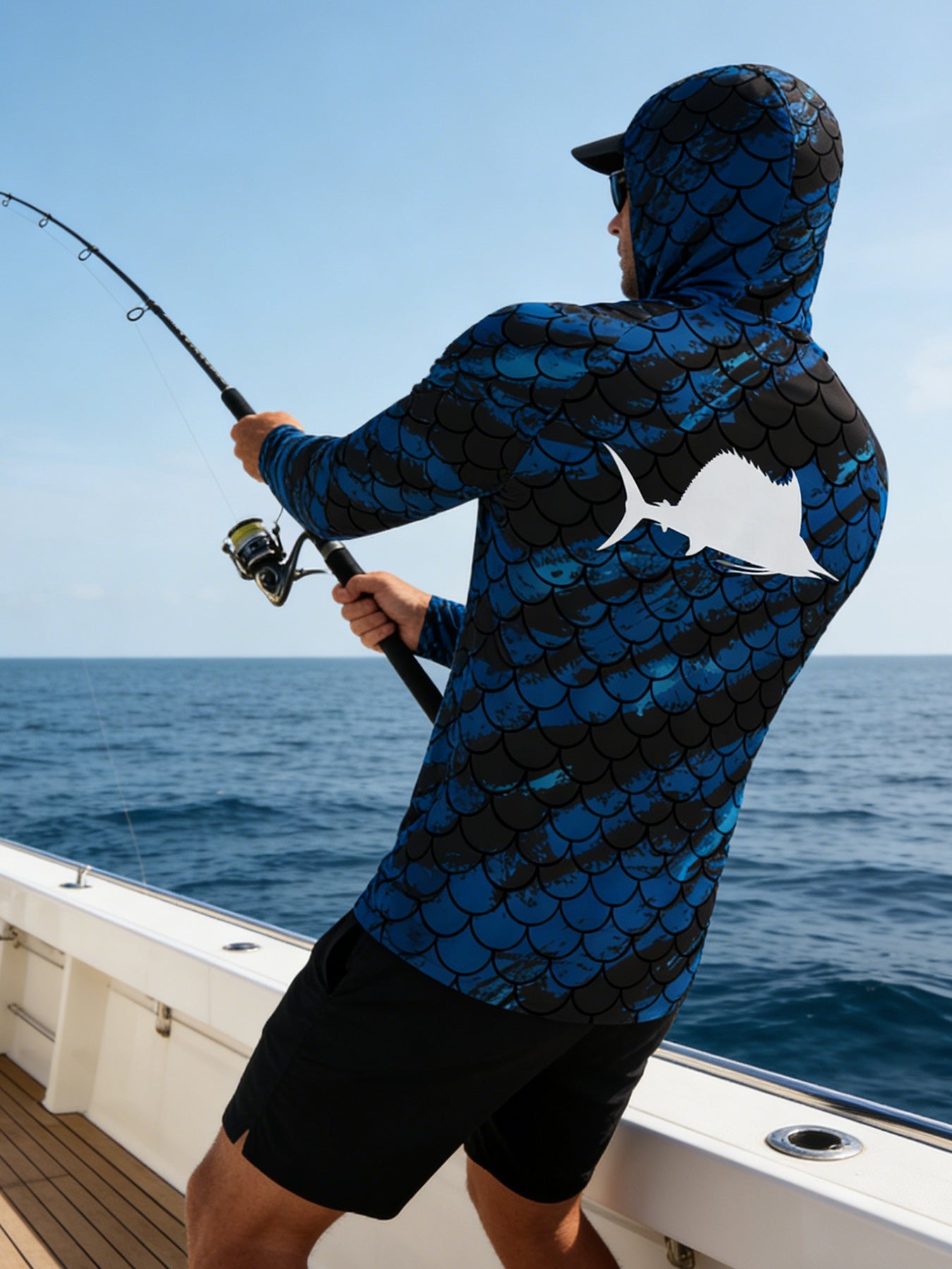 Fishing Hoodie UPF 50 Anti UV Sailing Shirt Surfing Face Cover Neck Summer Men Long Sleeve Hunting Jersey Camisa De Pesca Performance Fish Gear Beach Tops Wear Climbing Uniform Angling